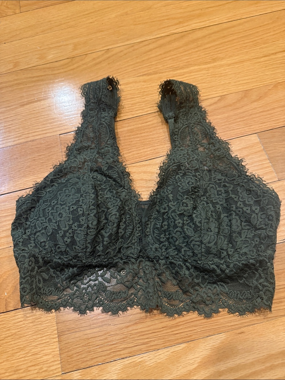 Aerie green lace bralette bra size medium.